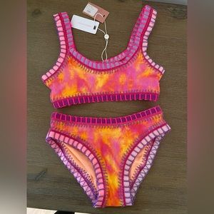 Pily Q Girls Sporty Rainbow Embroidered Bikini (NEW with tags)